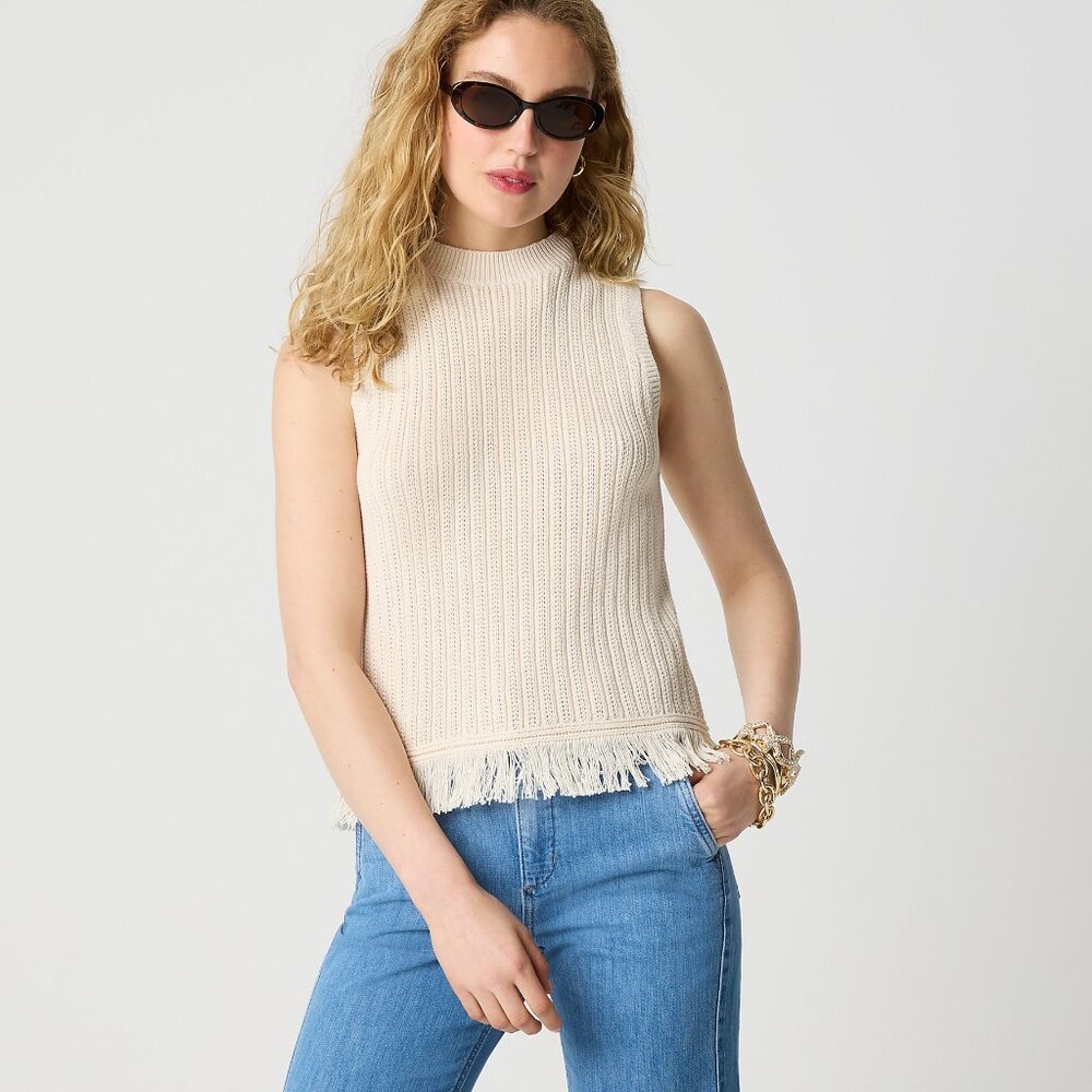NWT J.Crew Factory Fringe Sweater-tank - Picture 3 of 6